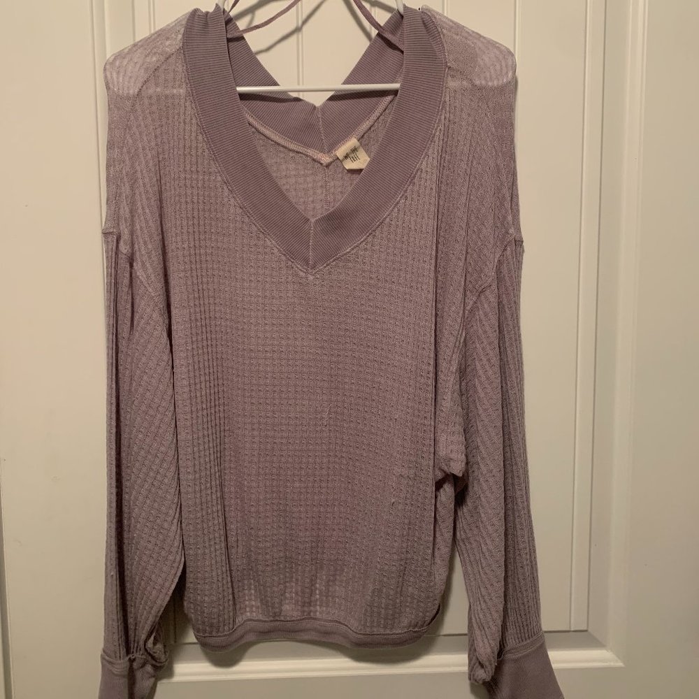 Free People Purple Oversized Blouse